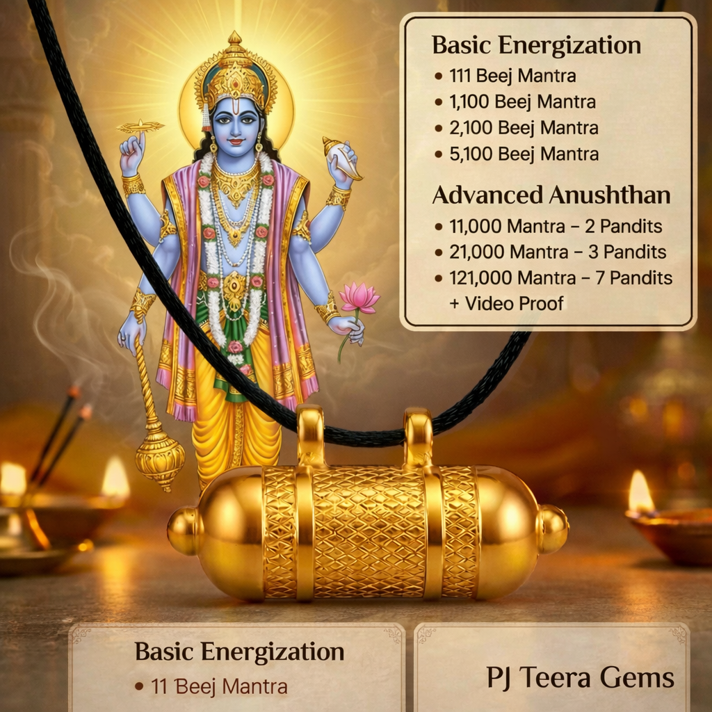 Shri Vishnu Kavach | Divine Protection | Ashtdhatu Amulet